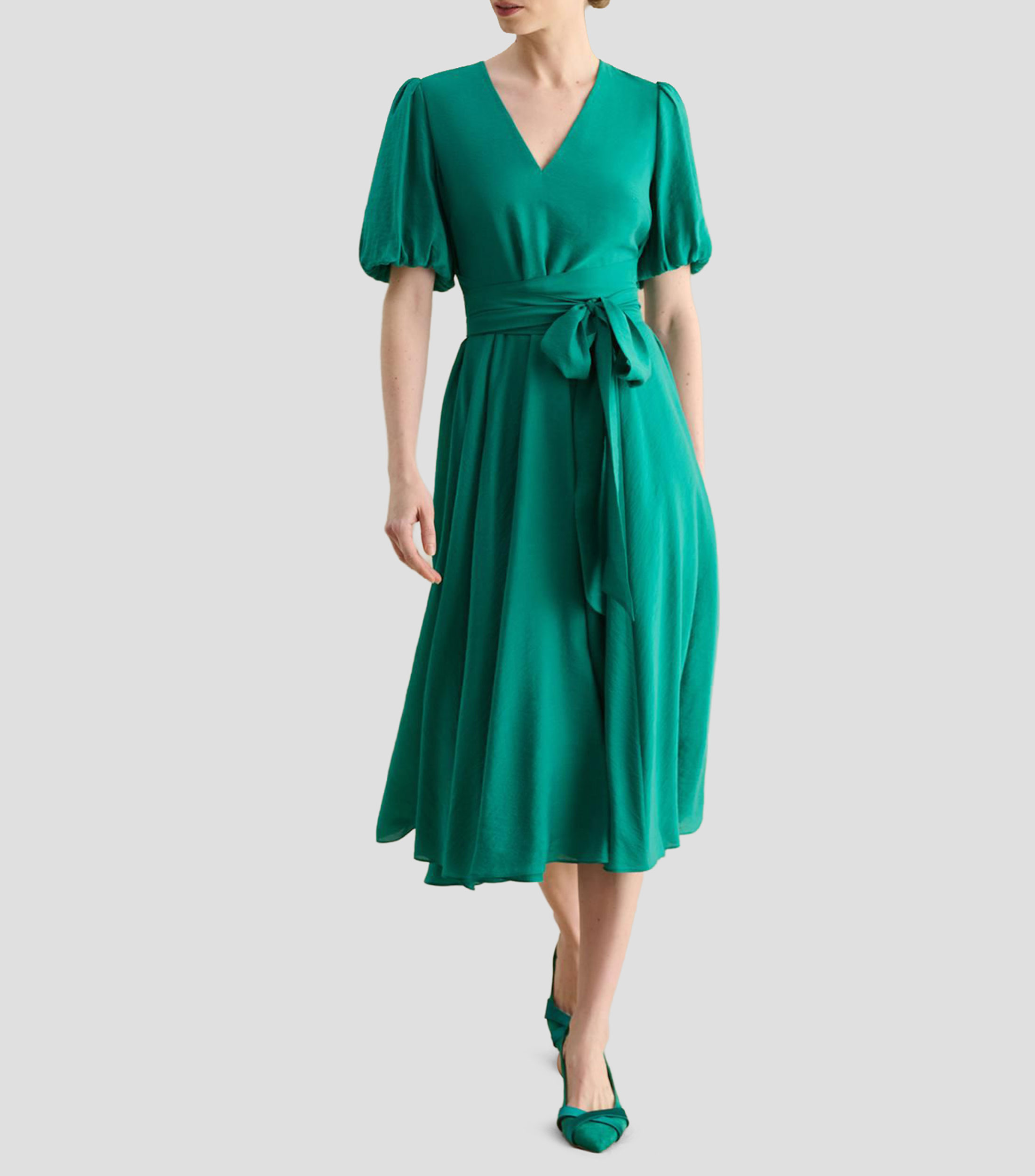Vestido midi liso Mujer